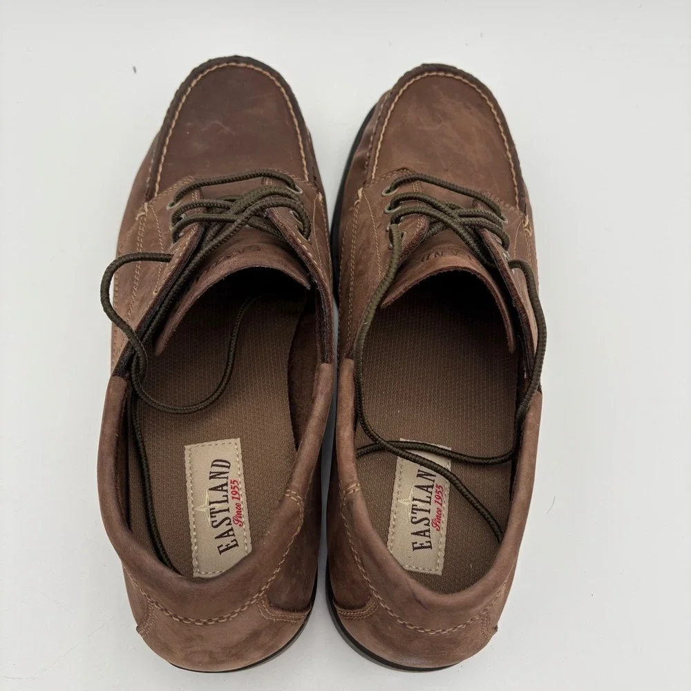 Eastland Mens Falmouth Bomber Brown Leather‎ Boat Shoes Size 12D